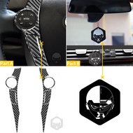 For Toyota Prius XW30 ZVW30 ZVW35 2009-2015 Carbon Fiber Stickers Steering Wheel Accent Button Frame Sticker Car Accessories