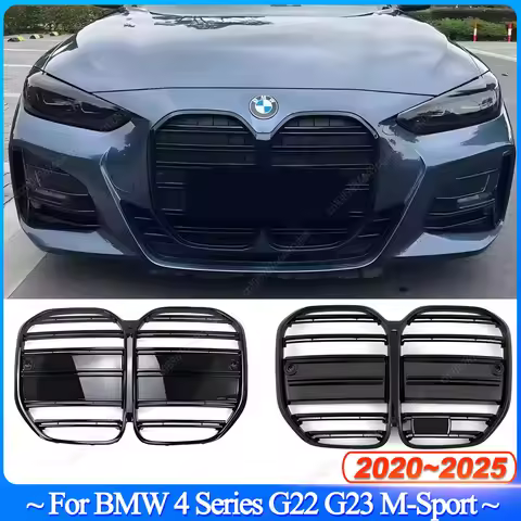 For BMW 4 Series G22 G23 M-Sport 420i 430i 435i M440i 420d 2020-2025 Double Slat Front Bumper Kidney