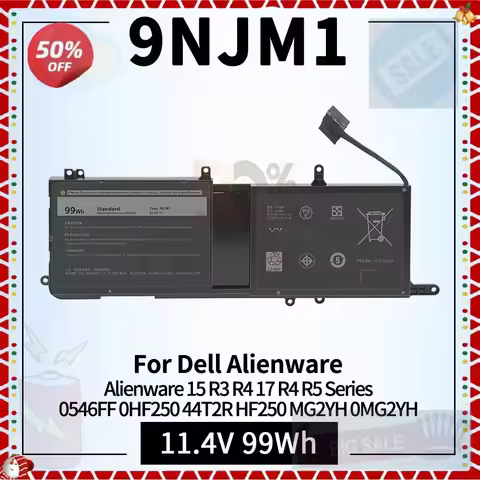 9NJM1 Laptop Battery for Dell Alienware 15 R3 17 R4 R5 P31E P69F Series Notebook 0546FF 0HF250 44T2R