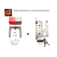 BOSTON HANDLE DOOR HANDLE + LOCKCASE + CILYNDER / ROSES HANDLE PACKAGE HRS-05,03 & LOCKCASE BODY CIL