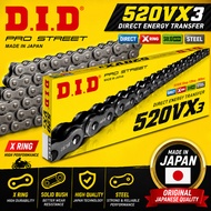 DID 520VX3 Motorcycle Chain X Ring Drive Chain Steel Clip Joint From Japan