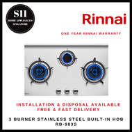 RINNAI RB-983S 3 BURNER STAINLESS STEEL BUILT-IN HOB - READY STOCKS &amp; DELIVER IN 3 DAYS
