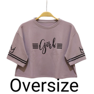 Kaos Crop Top Tee Oversize Jumbo Ld 120 Wanita Kekinian