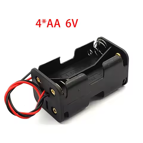 High Quality AA Battery Holder 6V for 4 x AA Batteries Black Plastic Storage Box AA Battery Case Dua