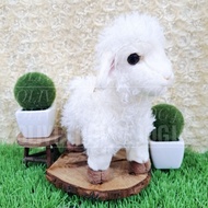 GANTUNGAN MATA White Sheep Keychain Hard Eyes Brown Leg Sheep Doll Keychain