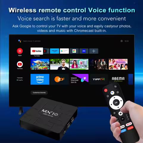 Chromecast Google TV Allwinner H313 MX10 K2 Mali-G31 Wi-Fi 2.4G/5G BT4 High Quality Player with Voic