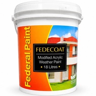 Federal Paint FEDECOAT Modifield Acrylic Weather Paint 18 Litres Putih untuk Kualiti Cat Tahan Cuaca