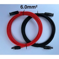 1/2/3/4/5/6/7/8/9/10/15/20 metres 6.0mm² PV1-F 1500V DC Solar Panel Extension Cable Wire(1pair) with