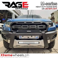 FORD RANGER 2012-2022 RAGE M series SILVER BLACK NUDGE BAR / BULL BAR with LED