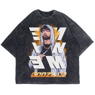 OVERSIZE T-SHIRT EMINEM GODZILLA RAP WASHING VINTAGE TEE (OVERSIZE WASHED T-SHIRT)