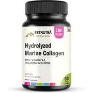 5 in 1 Hydrolyzed Marine Collagen Peptides Supplement with Hyaluronic Acid Vitamins C & E Biotin | S