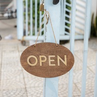 Double-sided wooden door hanging board Open – Close 04 LUXI decor Open Close Sign Board