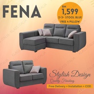 [FREE DELIVERY] Fabric Sofa 2+3+Stool Seater/ Sofa Moden/Sofa Kain/L Shape Sofa/2+3 Sofa