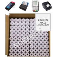 THERMAL RECEIPT PAPER ROLL +-57MM x 40MM 100ROLLS /1BOX