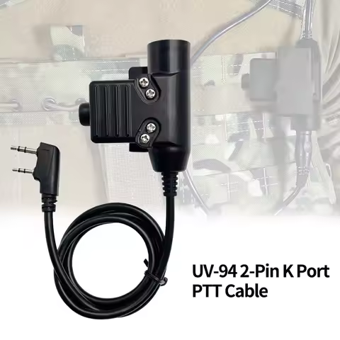 U94 PTT Military 2-Pin Adapter 7.0mm Plug Push To Talk for Baofeng Ham Radio AR152 BF-F8HP BF-F9 UV-