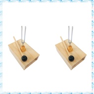 [R Q M U] 2X 512HZ Tuning Fork with Wooden Resonator for Sound Therapy, Yoga, Meditation and Relaxat