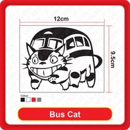 [317]Quality Car Sticker Bus Cat [12cm x 9.5cm][Sticker Cutting][Black/White/Red/3M Reflective White