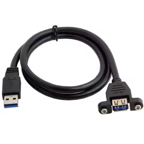 USB 3.0 Extension Cable Male To Female Dual Shielded Foil+Braided With Screw Panel Mount 30cm 60cm 1