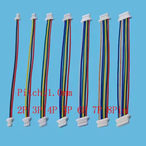 20Pcs JST SH1.0 1.0mm Pitch 2P 3P 4P 5P 6P 7P 8 Pin Female to Female Double Head Cable Wire Connecto