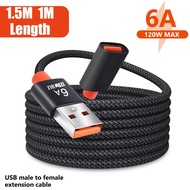 1/1.5m Length High-quality Nylon Braided USB 3.0 Male-To-Female 6A High-Speed Transmission Data Cabl