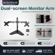 Adjustable Dual monitor arm  Monitor Stand Steel Articulating Monitor Bracket with Laptop Tray for 1