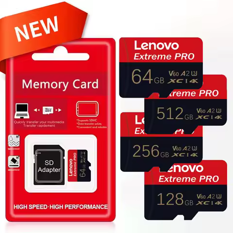 Lenovo 512GB Micro SD Card High Speed SD Memory Card 64GB 128GB 256GB MicroSD U3 V60 TF Flash Card F