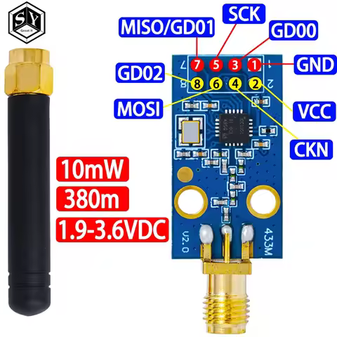 CC1101 Wireless Module With SMA Antenna Wireless Transceiver Module For Arduino 315/433/868/915MHZ