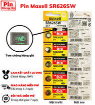 5 viên pin Maxell AG4 / 377 / 377A / SR626SW / LR626 / SR66 / LR66 Silver Oxide 1.55Volt (Made in Ja