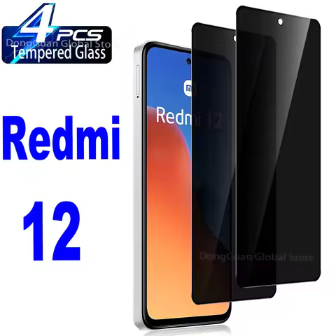 For Xiaomi Redmi 12 4G 5G Anti Spy Tempered Glass Protector Privacy Screen Glass Film