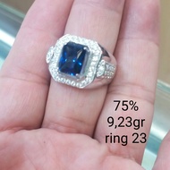 cincin pria batu biru emas putih 75persen