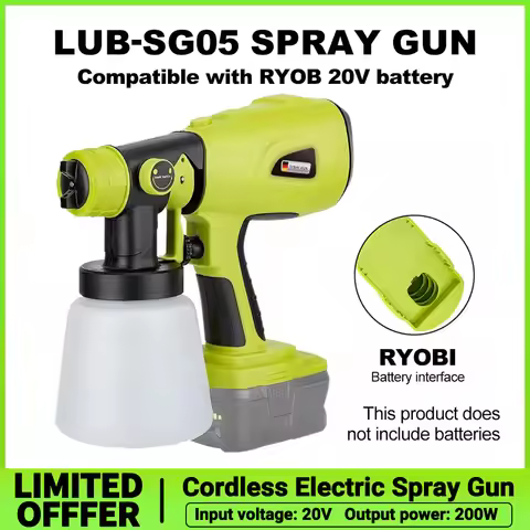 1000ml Cordless Electric Spray Gun Paint Sprayer Auto Furniture Steel Coating Airbrush for Ryobi 18V