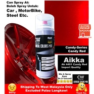 [ Candy Red 2K Paint 4401 ] Touch Up Paint 2K CW Aikka DIY Aerosol Cat Spray Bottle 370ml Merah Maro