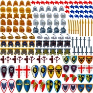 Medieval Knight Weapons Pack Accessories Set Building Block Toy Armor Helmet Shield Bow Arrow Design