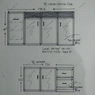 PINTU ALUMINIUM DAPUR MEJA COR/PINTU MEJA COR/PINTU KITCHEN SET BAWAH.