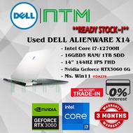#DA278 USED DELL ALIENWARE X14 intel i7-12700H 16GBD5 1TB SSD NVIDIA RTX3060 RTX 3060 6G 144Hz Gamin