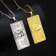 New European American Unique Metal Dollar Stainless Steel Necklace Trendy Hip-Hop Dollar Dollar Pend