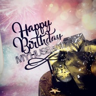 Creative happy birthday happy birthday happy birthday Wife happy birthday Husband Acrylic Cake Inser