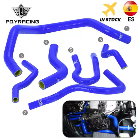 6 Pcs Silicone Radiator Coolant Hose,Silicone hose kit For Honda CIVIC SOHC D15 D16 EG EK 92-00 blue