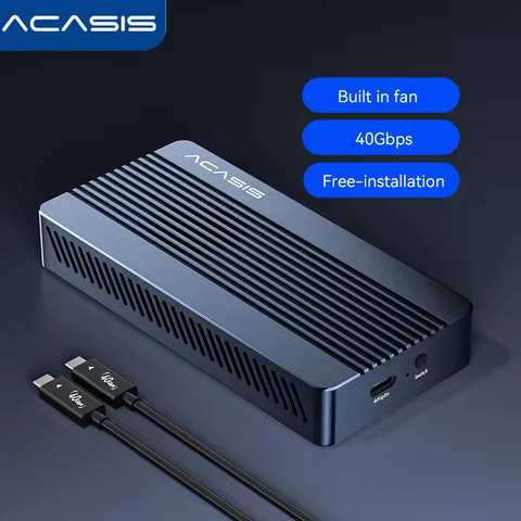 Acasis 40Gbps USB4 SSD Enclosure with Cooling Fan for M.2 NVMe|Compatible with Thunderbolt4 & MacBoo