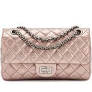 Chanel Metallic Pink Quilted Aged Calfskin Reissue 2.55 Double Flap Bag Ruthenium Hardware, 2009