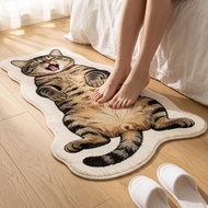 Cute Little Cat Imitation Cashmere Carpet Soft Bedroom Bedside Irregular Maintenance Shape Room I7g7