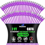 Maximm Cat 6 Ethernet Cable 7 Ft, (50-Pack) Cat6 Cable, LAN Cable, Internet Cable and Network Cable 