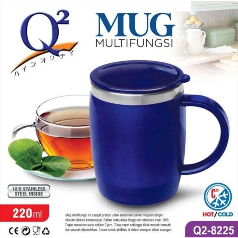 Mug Stainless Panas Dingin Q2-8255 / Cangkir Stainless / Mug Cangikir Kopi Teh Es - Gelas Mug Vacuum