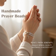 Handmade Rosary Bracelet Christian Prayer Beads Religious Jewelry G8l7