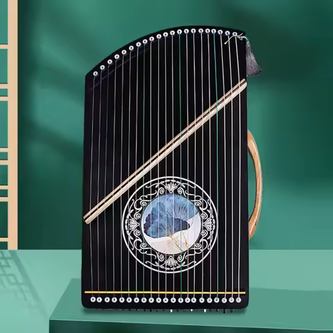 14 21 Strings Guzheng Portable Wooden Guqin Chinese Mini Zither Beginner Finger Trainer Traditional 