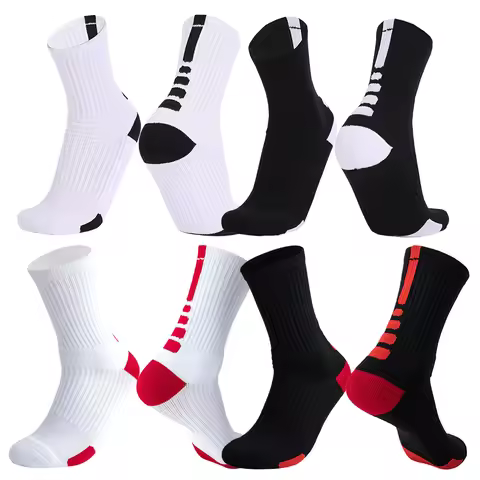 6Pairs Towel Bottom Sport Socks for Men Women Football Basketball Baseball Rugby Soccer Running Tenn
