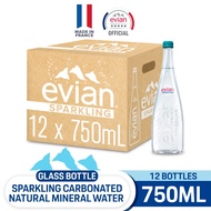 Evian Sparkling Natural Mineral Water Glass (12 x 750ml)
