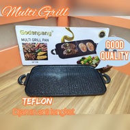 Grill Pan Teflon 2 In 1 Alat Bakar Sate Daging Bbq Square