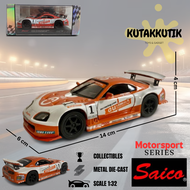 Mainan Miniatur Saico Diecast Mobil Sport Balap Sedan 2002 Toyota Supra JGTC Team au CERUMO GT Putih