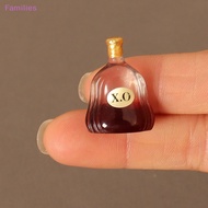 Families&gt; 1Set 1:12 Dollhouse Miniature XO Foreign Wine Liquor Bottle Wine Cup Kitchen Model Decor Toy Doll House Accessories well